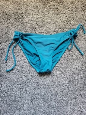 Roxy Women's Teal Side-Tie Bikini Bottom Size Medium Cheeky